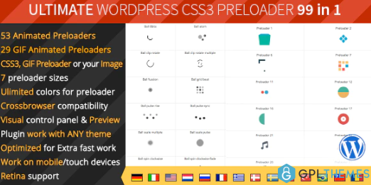 Ultimate WordPress Preloader 99 CSS3 Preloaders