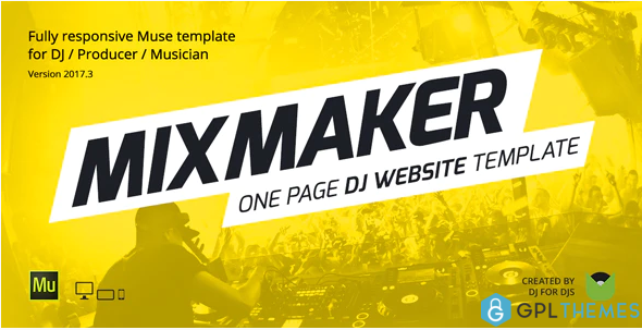 MixMaker DJ Producer Music Band Website Responsive Muse Template