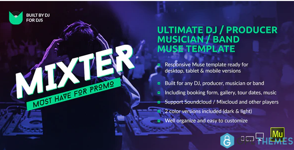 Mixter Ultimate DJ Producer Musician Band Website Muse Template