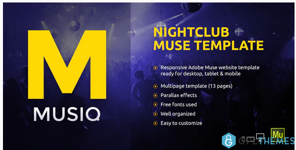 Musiq – Nightclub Discotheque DJ Bar Website Muse Template