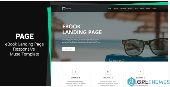 Page EBook Landing Muse Template
