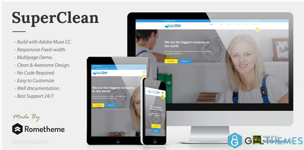 Super Clean Cleaning Services Muse Template