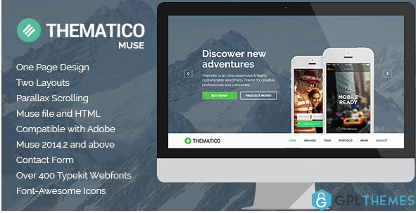 Thematico One Page MUSE Template