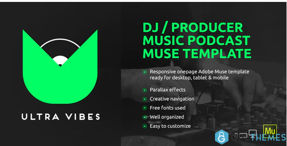 Ultra Vibes DJ Producer Podcast Muse Template