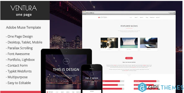 Ventura Parallax One Page Muse Template