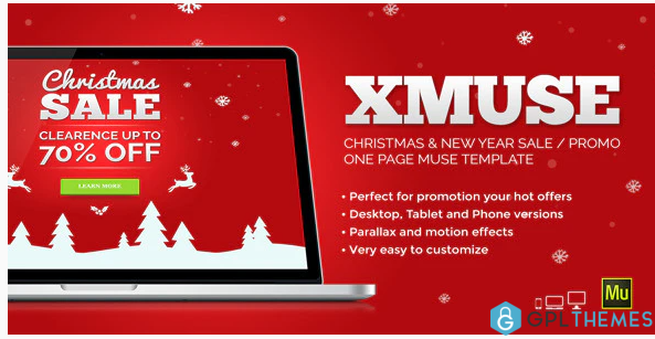 XMuse Christmas Sale Promo Muse Template