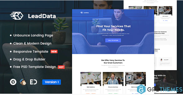 LeadData Lead Generation Unbounce Landing Page Template