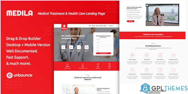 Medila Medical Treatment Health Care Unbounce Landing Page Template