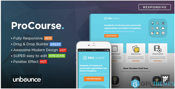 ProCourse Unbounce eCourse Landing Page Template