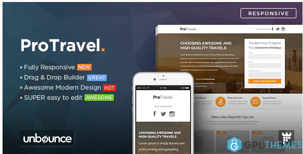 ProTravel Travel Agency Unbounce Template