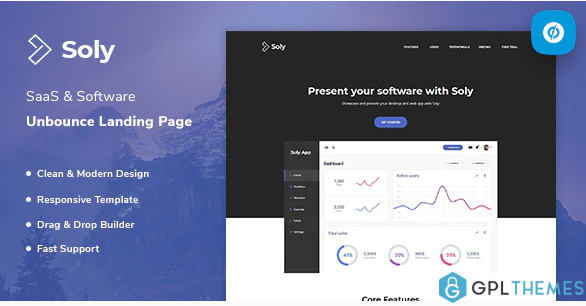 Soly SaaS Software Unbounce Landing Page Template