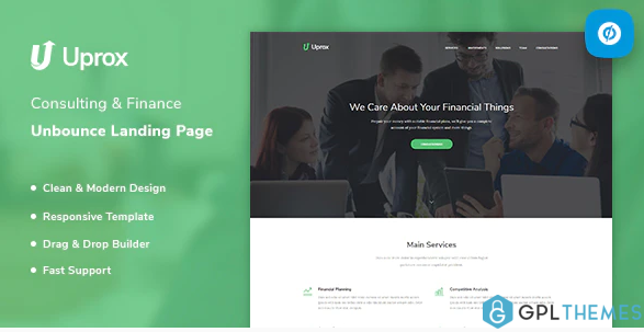 Uprox Consulting Finance Unbounce Landing Page Template