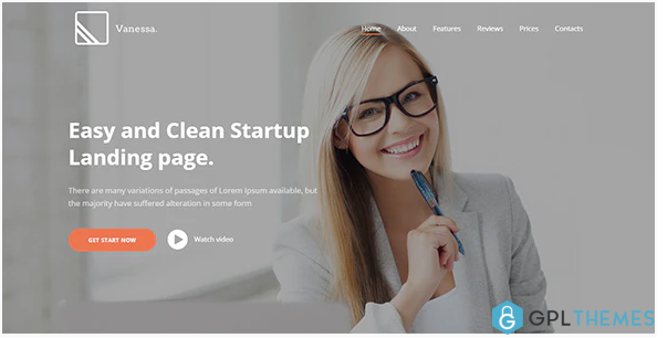 Vanessa Easy Startup Landing Page Template 1
