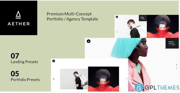 AETHER Minimal Enjoyable Multi Concept Portfolio Agency Template