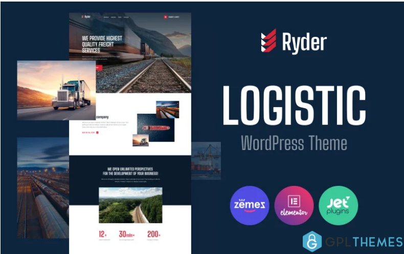 Ryder Logistic Website Design for Moving Companies WordPress Theme