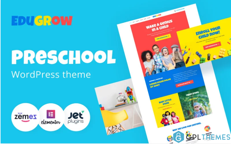 Edugrow Preschool WordPress Theme with a Vivid Design WordPress Theme