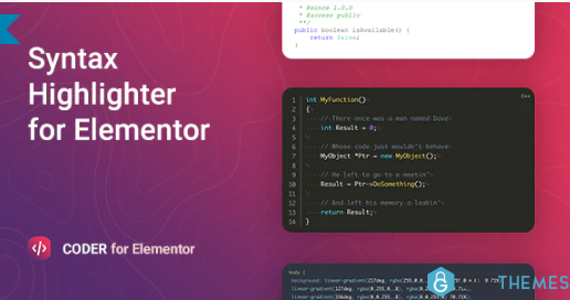 Code Syntax Highlighter for Elementor