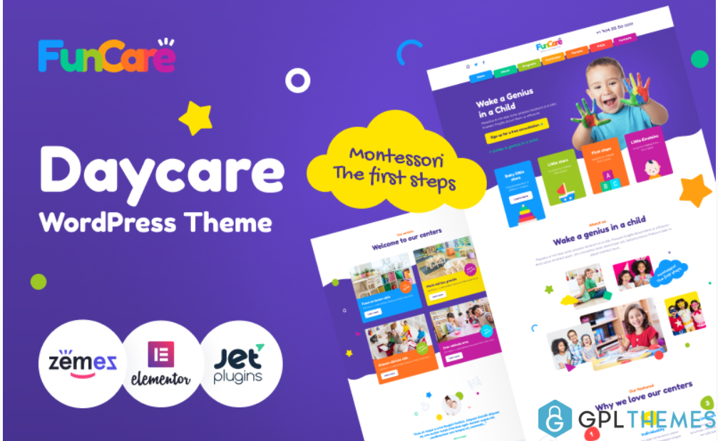 FunCare Bright And Enjoyable Daycare Website Design Theme WordPress Theme
