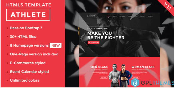 Athlete Fitness Gym and Sport HTML template