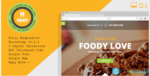 Foody – Responsive Restaurant HTML5 Template