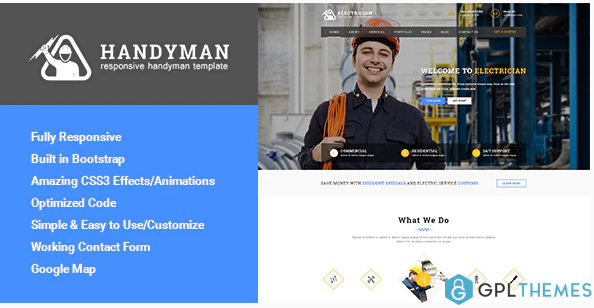 Handyman Responsive HTML Template Business