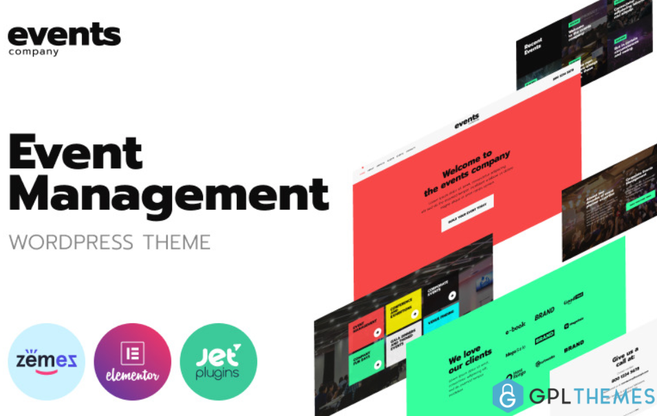 Events company Innovative Template For Event Management Website WordPress Theme 1