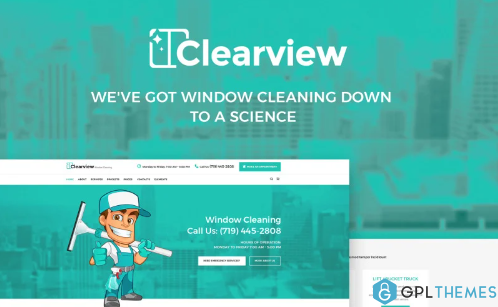 Clearview Window Cleaning Services WordPress Theme