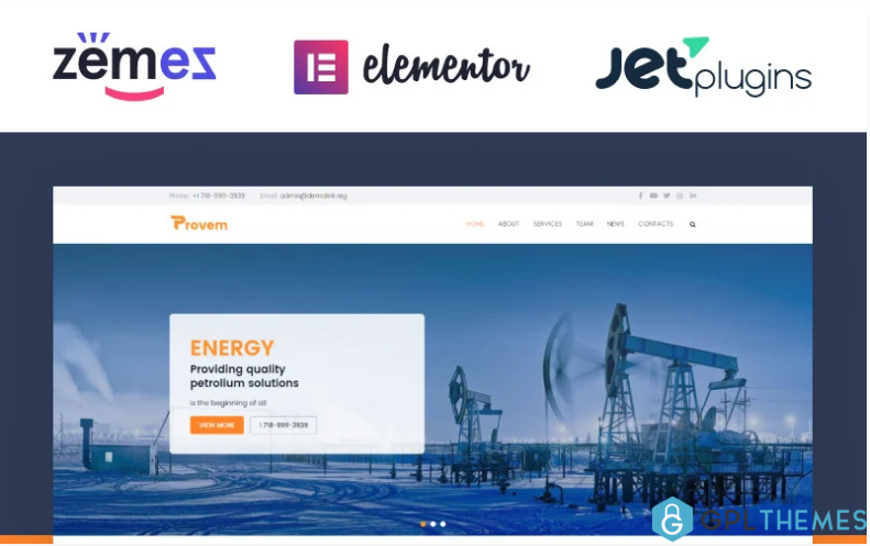 Provem Reliable And Solid Energy WordPress Theme
