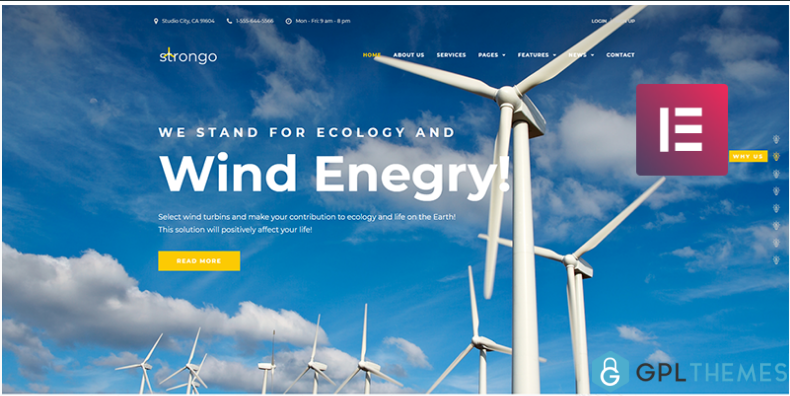 Strongo Wind Energy Company WordPress Theme