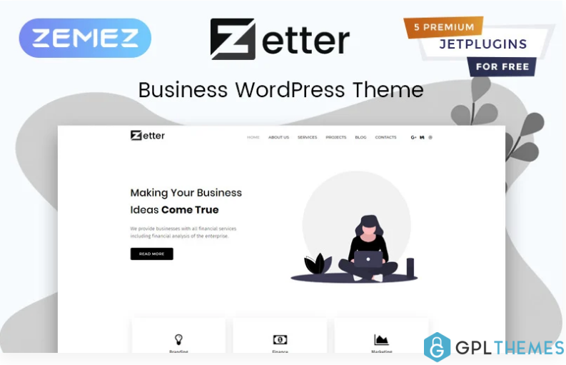 Zetter Business Multipurpose BlackWhite Elementor WordPress Theme