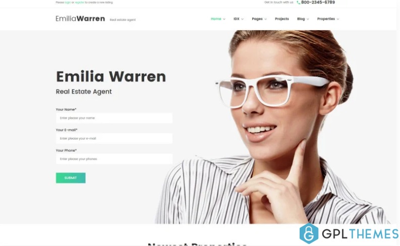 Emilia Warren Real Estate WordPress Theme