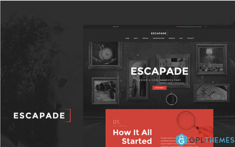 Escapade Escape Room Responsive WordPress Theme