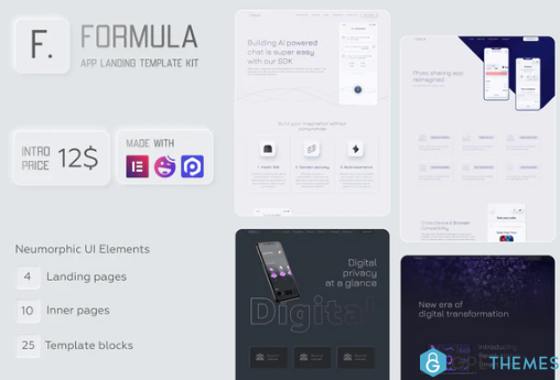 Formula Software App Landing Elementor Template Kit