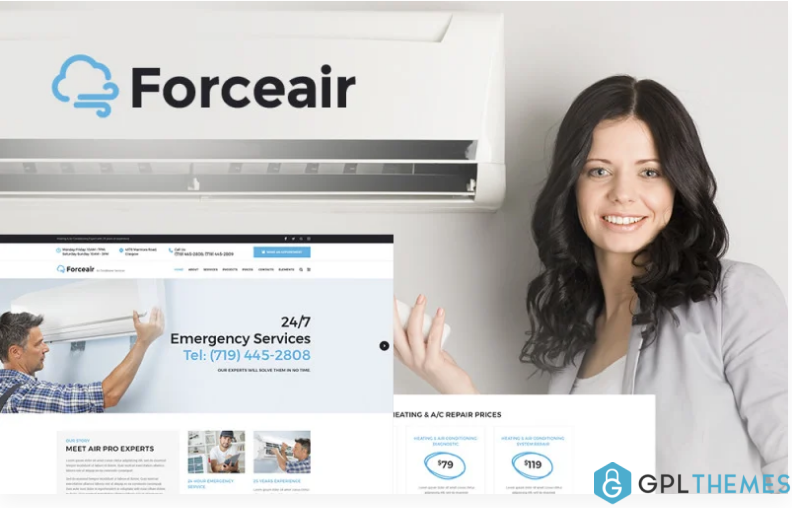 Forceair Air Conditioner Services WordPress Theme