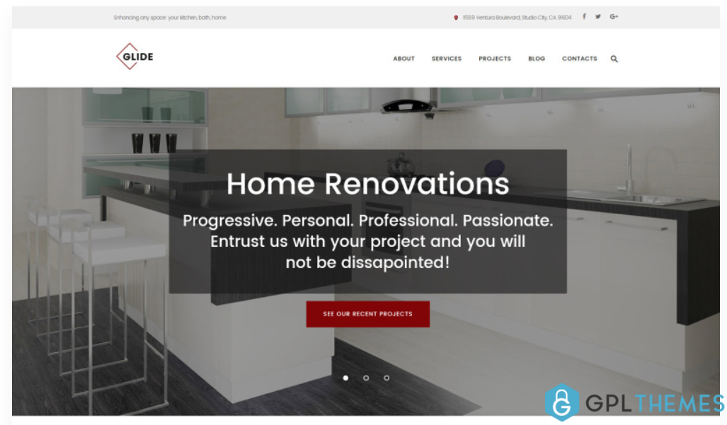 Glide Home Bath and Kitchen Renovation Company WordPress Theme