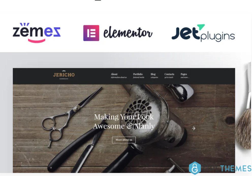 Jericho Barber Shop Modern WordPress Theme 1