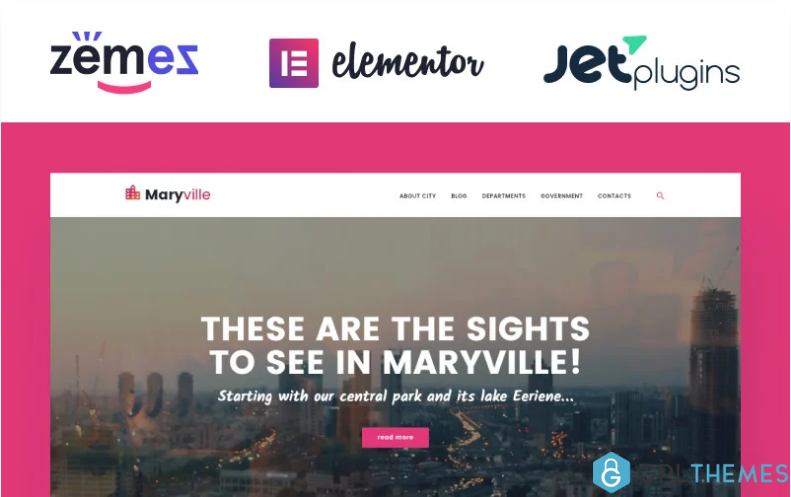 Maryville City Portal City Guide WordPress Theme