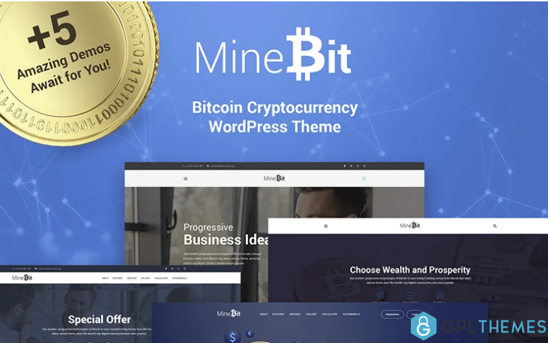MineBit Bitcoin Cryptocurrency WordPress Theme