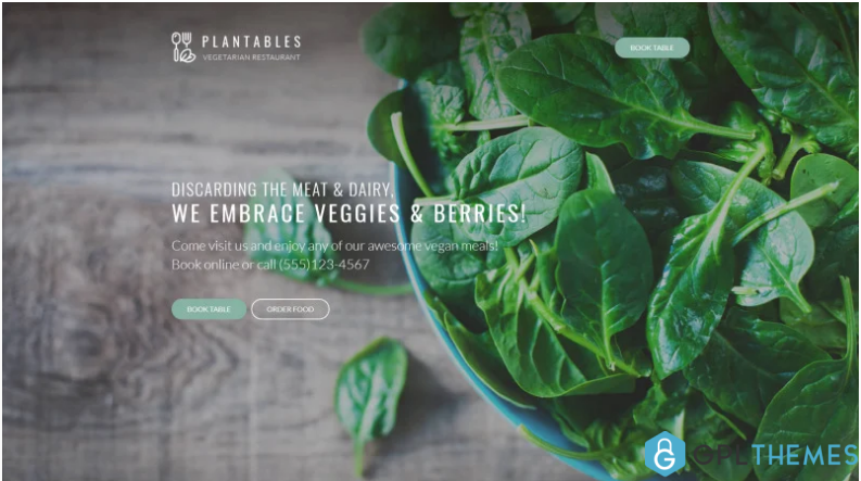 Plantables Vegetarian Restaurant WordPress Theme