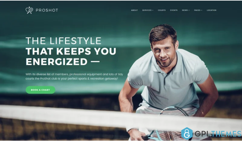 ProShot Tennis Club Responsive WordPress Theme