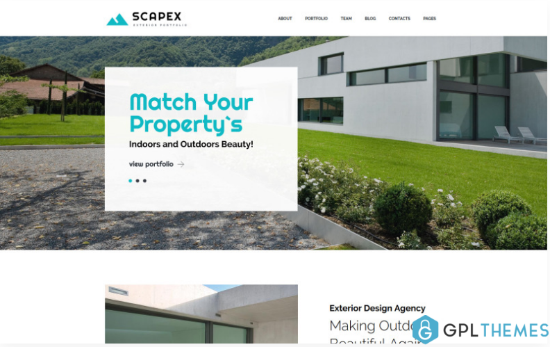 Scapex Exterior Designer Portfolio WordPress Theme