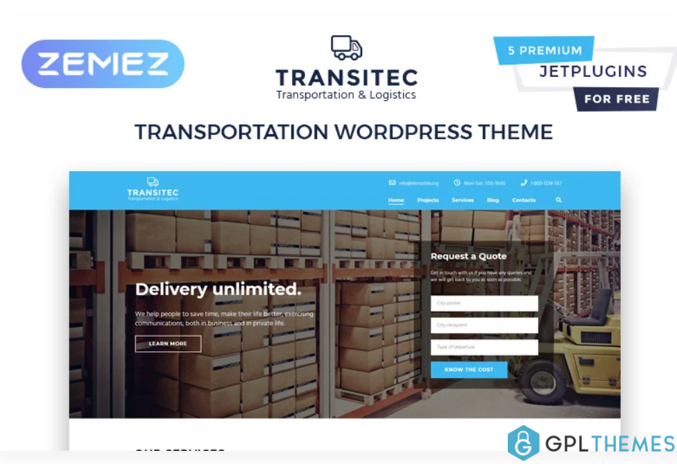 Transitec Transportation Multipurpose Minimal Elementor WordPress Theme