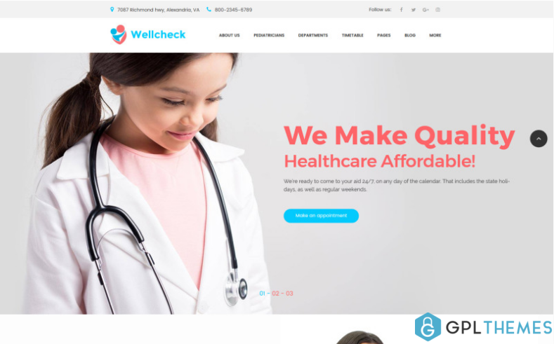 Wellcheck Pediatric Clinic WordPress Theme