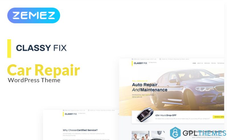 Classy Fix Car Repair Elementor WordPress Theme