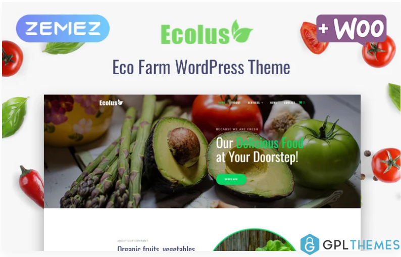 Ecolus Organic Food Delivery ECommerce Modern Elementor WordPress Theme 1