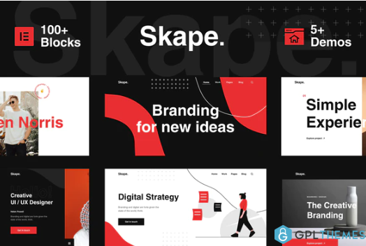 Skape Creative Multipurpose Digital Agency Business Portfolio WordPress Elementor Template Kit