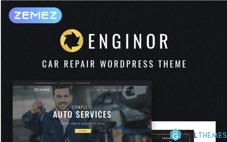 Enginor Eye catching Car Tuning Service WordPress Theme