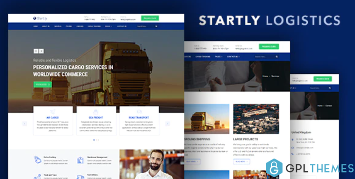 Start.ly — Logistics Cargo Transportation Website Template