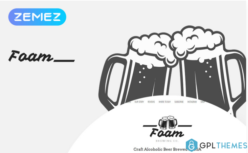 Foam Beer Pub ECommerce One Page Modern Elementor WooCommerce Theme