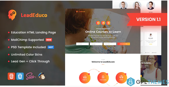 LeadEduco Education HTML Landing Page Template